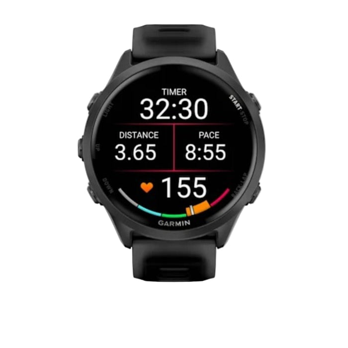 Garmin® Forerunner® 570 47 MM Unisex Slate Gray Aluminum With Translucent Black/Black Band AMOLED Display Training And Recovery Features Advanced GPS Running And Triathlon Smartwatch - 010-02971-00