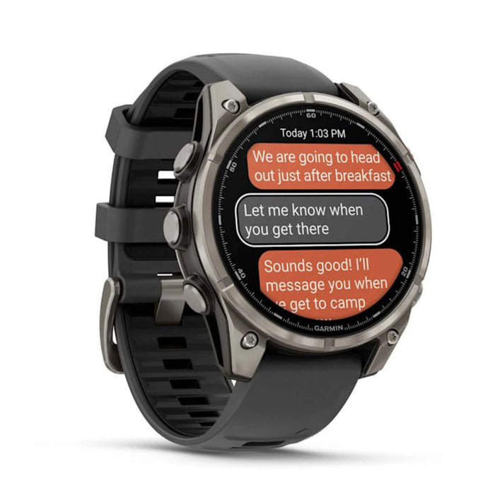 Garmin fēnix® 8 Pro 47mm Unisex Titanium With Graphite/Black Silicone Band AMOLED Display inReach® Technology Sapphire Premium Connected Multisport GPS Smartwatch - 010-03198-10