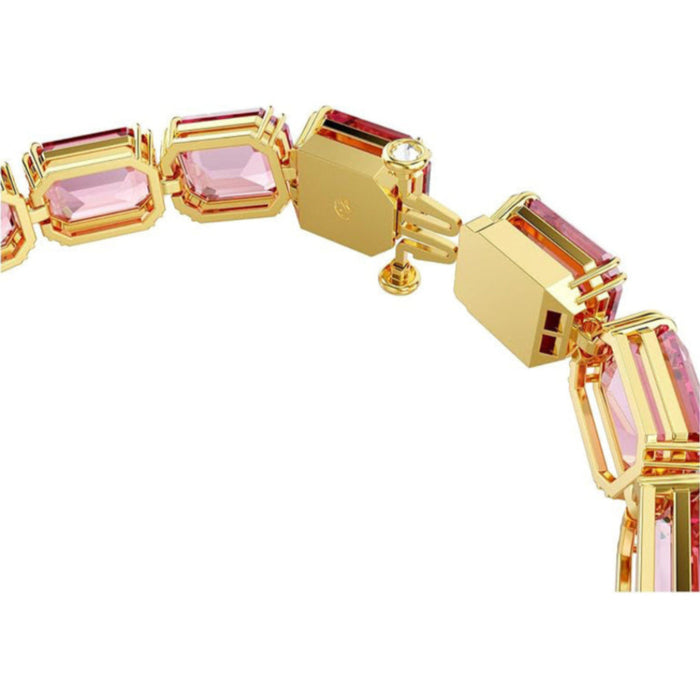 Swarovski Women's Pink Octagon-Cut Crystals in a Gold-Tone Finished Setting Millenia Bracelet - 5683428