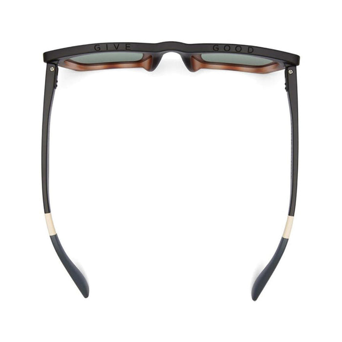 TOMS Women's Matte Black Honey Tortoise Fade Frame Green Grey Lens Sahara Cat Eye Sunglasses - 10019179