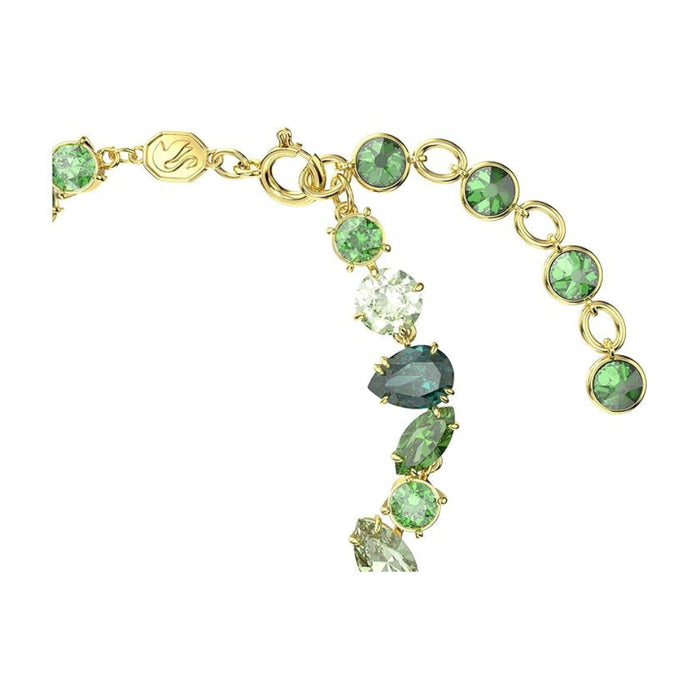 Swarovski Women's Green Crystals Mixed Cuts on Gold-Tone Finished Band Gema Soft Bracelet - 5652822
