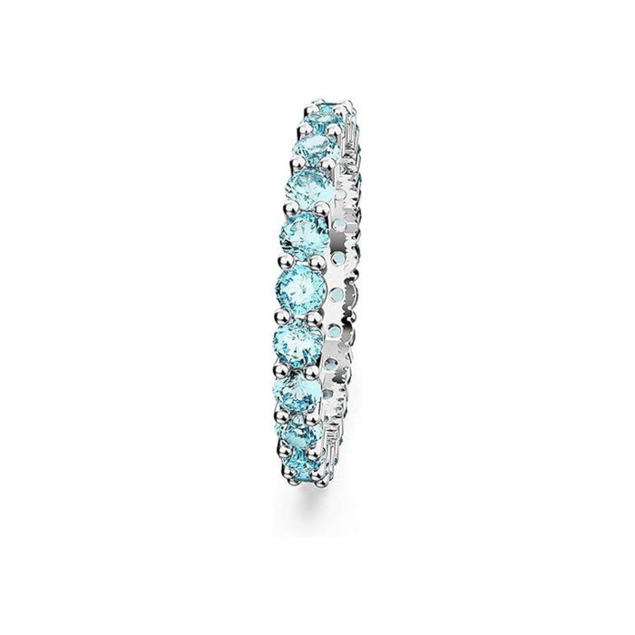Swarovski Part of the Matrix Vittore Collection Women's Aquamarine-Blue Crystals on a Rhodium Finished Band Size 9 Matrix Vittore Ring - 5658673