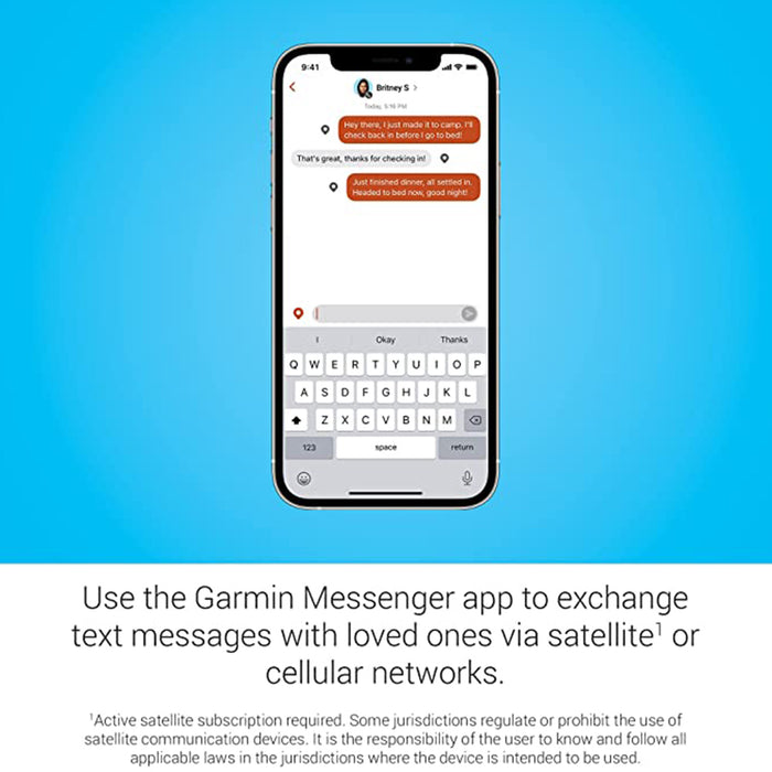 Garmin inReach Messenger Handheld Global Two-Way Messaging Satellite Communicator - 010-02672-00