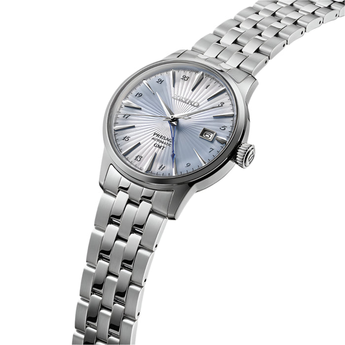 Seiko Presage Cocktail Time Men's Blue Dial Silver Stainless Steel Band Automatic Watch - SSK037