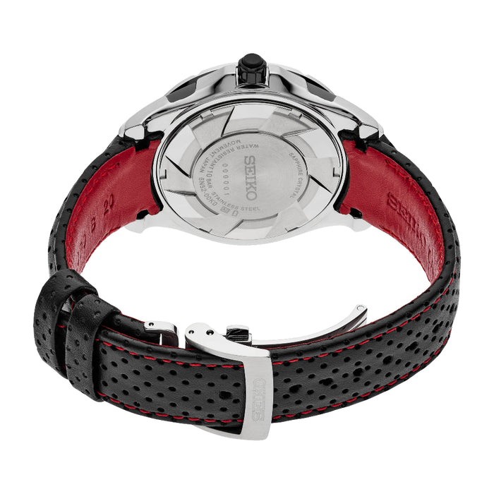 Seiko Coutura Men's Red Dial Black Leather Band Analog Quartz Watch - SUR567