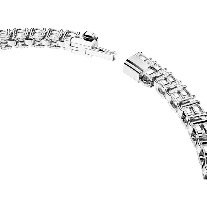 Swarovski Women's Round Clear Stones on Rhodium Finished Band Medium Size Matrix Tennis Bracelet - 5648937