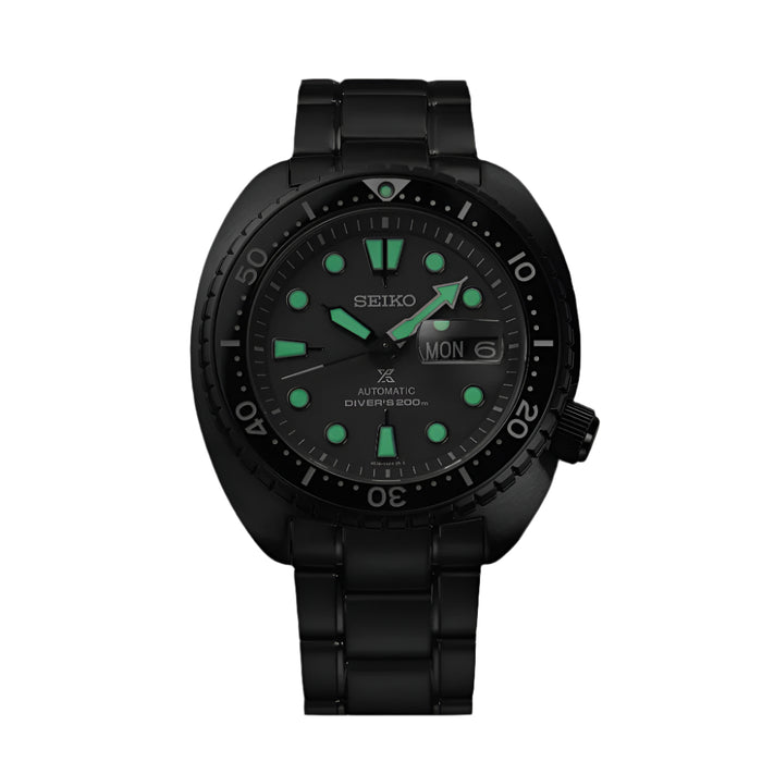 Seiko Prospex Black Series Men's Gray Dial Black Stainless Steel Strap Automatic Watch - SRPK43