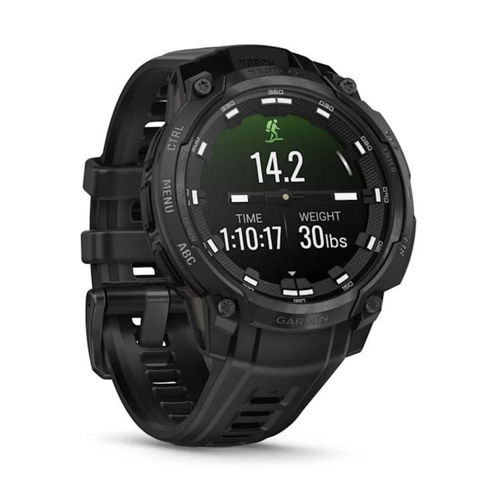 Garmin Instinct® Unisex Black With Black Silicone Band Crossover AMOLED - Tactical Edition Analog Watch Hands And Bright AMOLED Display Rugged Hybrid GPS Tactical Smartwatch  - 010-03398-02