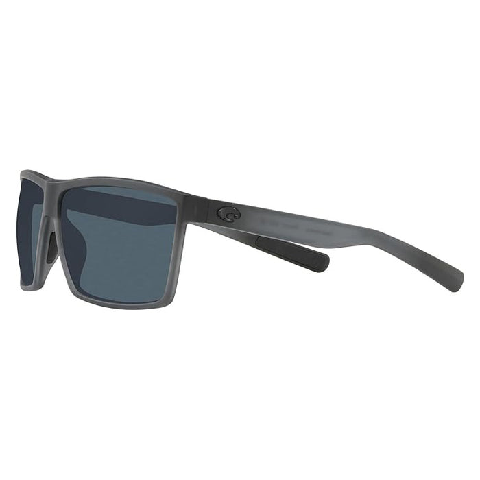 Costa Del Mar Men's Rincon Matte Smoke Crystal Frame Gray Lens Polarized-580P Rectangular Sunglasses - 06S9018-901805-63