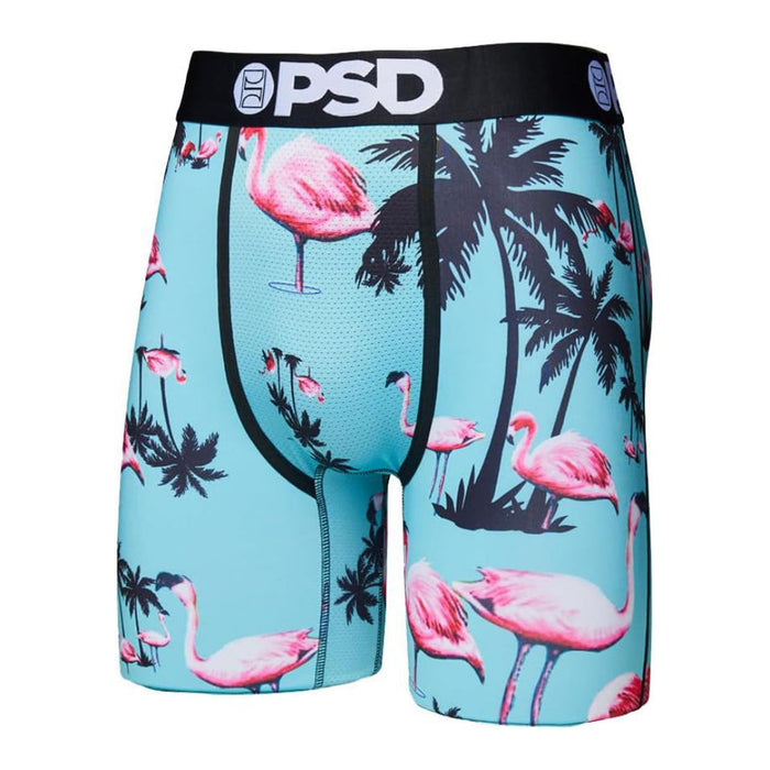 PSD Men's Multicolor Flamingo Jungle 3 Pack 7 Inch Inseam Moisture-Wicking 4-Way Stretch Boxer Briefs Extra Large Underwear - 122180081-MUL-XL