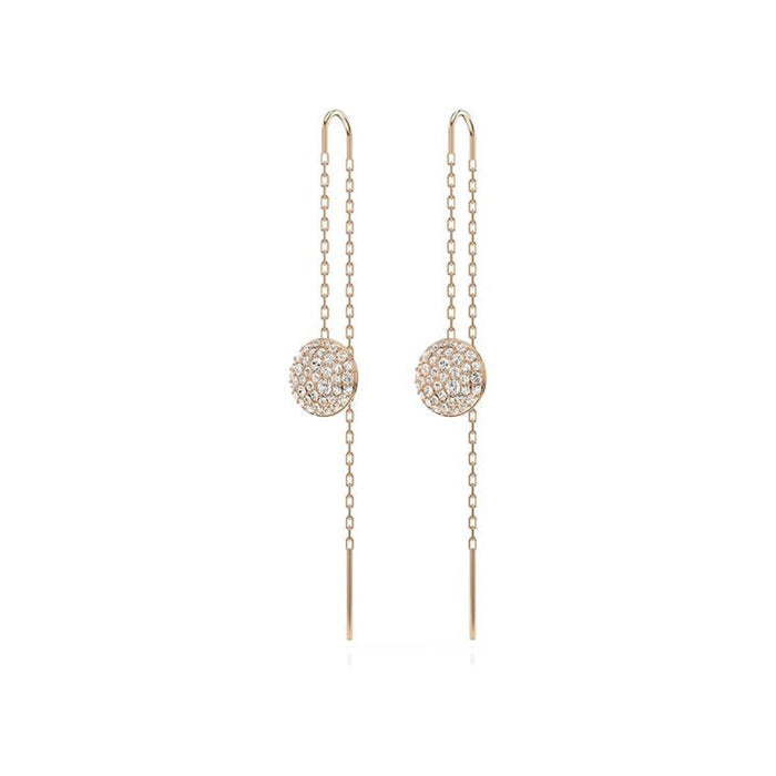 Swarovski Women's Meteor Motif with Snow Pavé of Clear Round-Cut Crystals in a Rose Gold-Tone Finished Setting Meteora Drop Earrings - 5689427