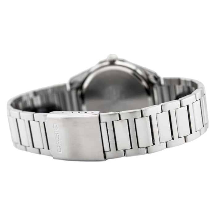 Casio Men's White Dial Silver Stainless Steel Band Analog Quartz Watch - MTP-1370D-7A2VDF