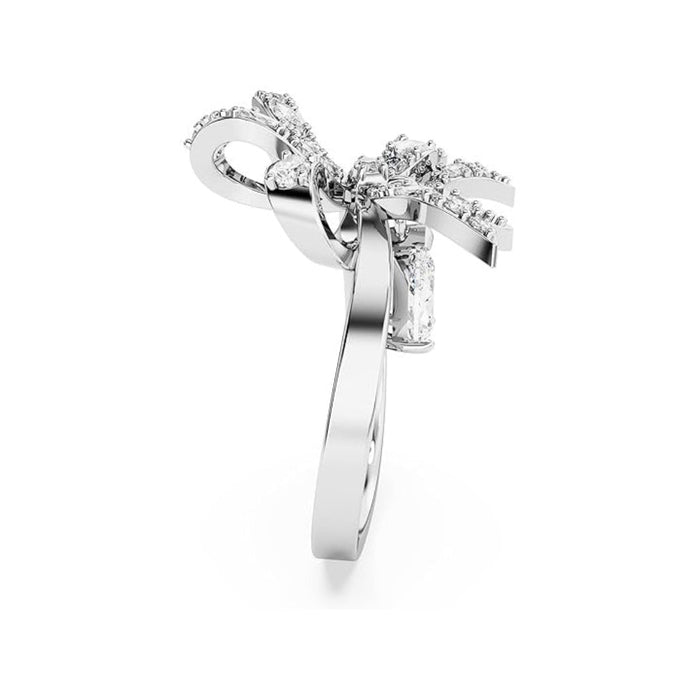Swarovski Part of the Volta Collection Women's Clear Crystals on a Rhodium Finished Setting Size 7 Bow-Inspired Cocktail Ring - 5647560