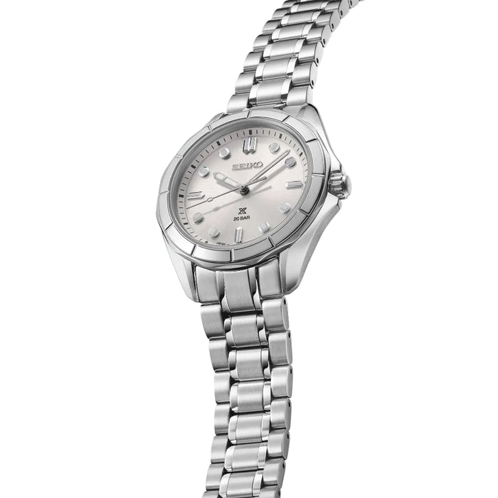 Seiko Women's Silver Dial Silver Stainless Steel Band Analog Quartz Watch - SUR595