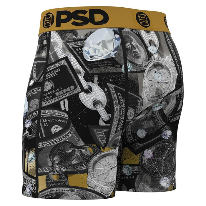 PSD Men's Multicolor Silver Bands Mid Length Boxer Briefs Medium Underwear - 425180128-MUL-M