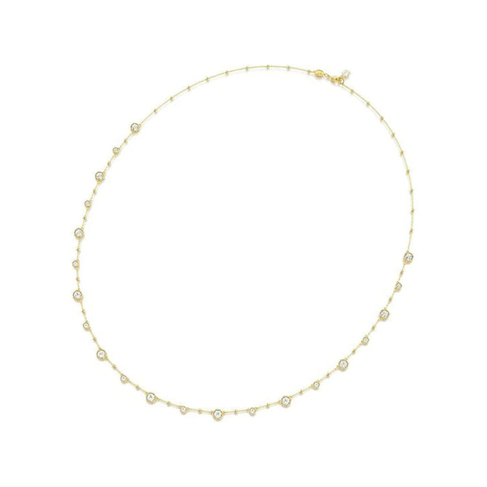 Swarovski Women's Clear Round-Cut Crystals and Shiny Metal Droplets in a Gold-Tone Finished Setting Imber Strandage Necklace - 5680091