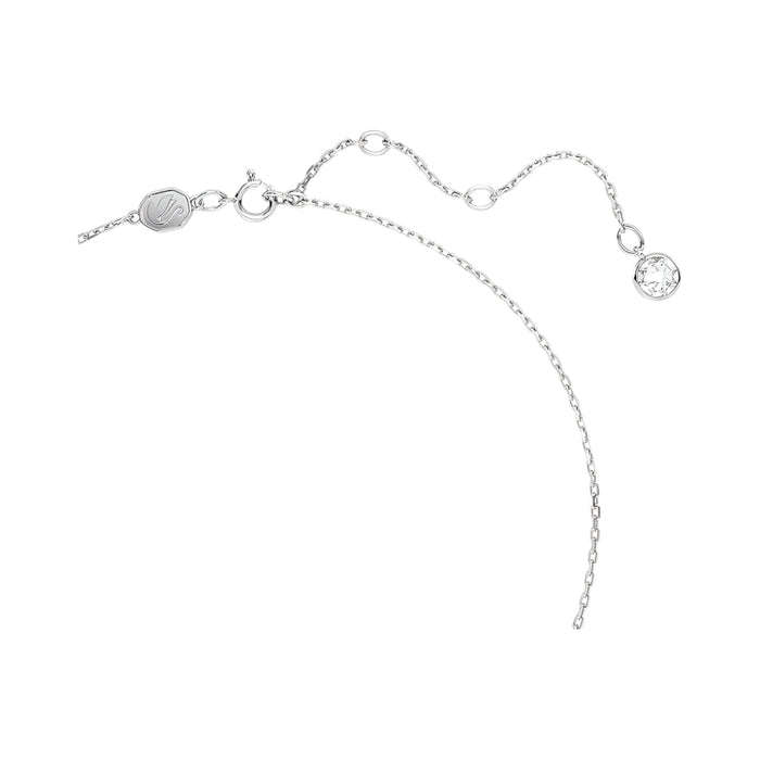 Swarovski Women's Blue Square-Cut Stone and Crystals in a Rhodium-Finished Setting March Birthstone Pendant Necklace - 5651794