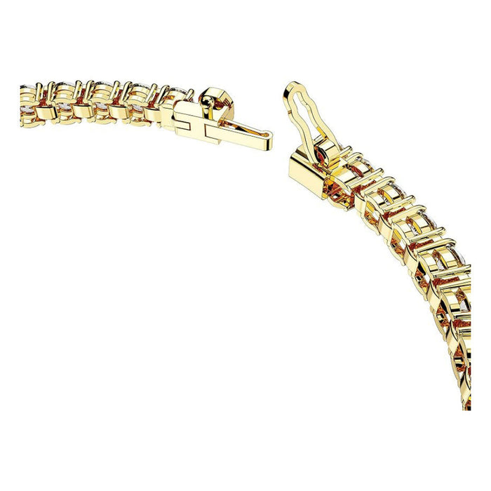 Swarovski Women's Round Clear Stones on Gold-Tone Finished Band Small Size Matrix Tennis Bracelet - 5657665