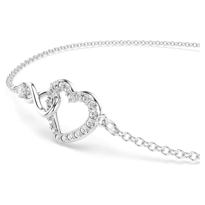 Swarovski Women's White Crystals Rhodium Plated Infinity Heart Bracelet - 5524421