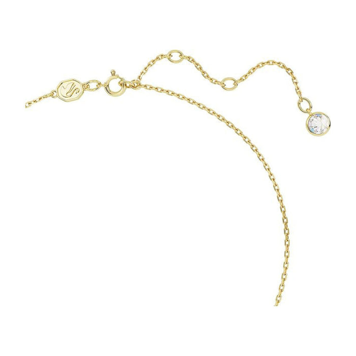 Swarovski Women's Green Pear-Cut Center Crystal with Clear Crystal Detail in Gold-Tone Finished Setting Stilla Pendant Necklace - 5648751