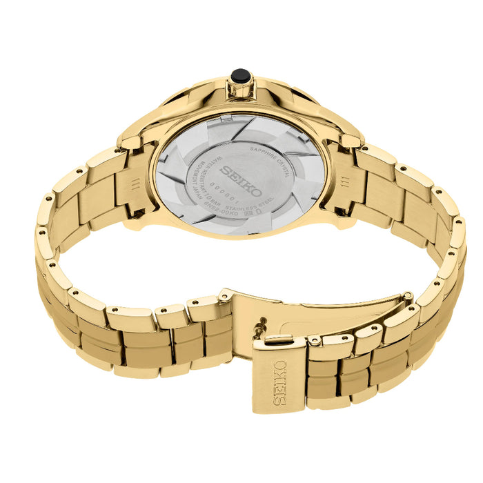 Seiko Coutura Men's Black Dial Gold Stainless Steel Band Quartz Watch - SUR566