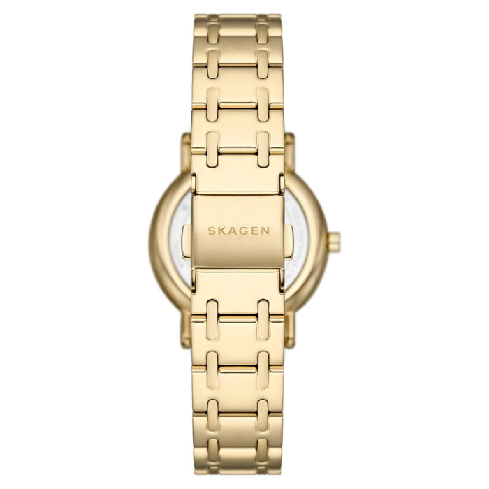 Skagen Signatur Lille Women's Gold Dial Gold Stainless Steel Band Analog Quartz Two-Hand Silver Watch - SKW3124
