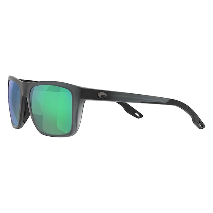 Costa Del Mar Men's Grey Crystal Frame Green Mirror Lens Polarized Mainsail Rectangular Sunglasses - 06S9107-910704-55
