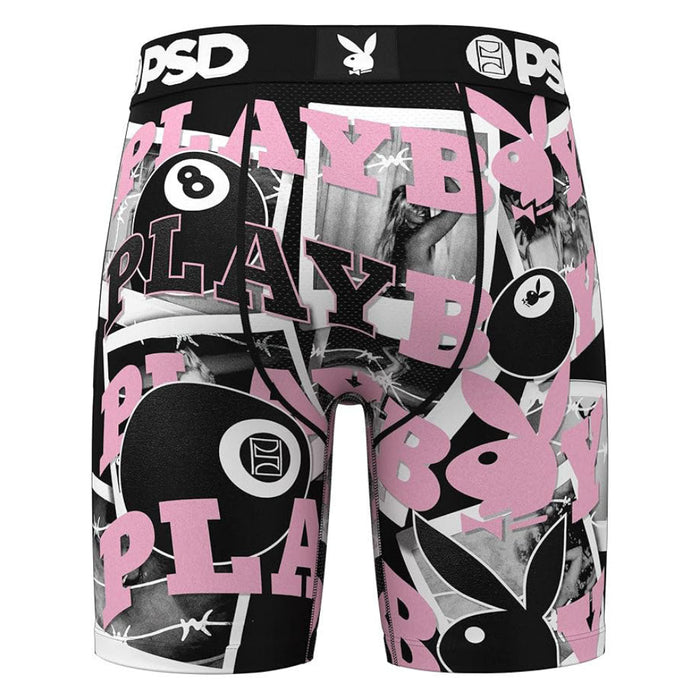 PSD Men's Multicolor Playboy 8Ball 7 Inch Inseam Moisture-Wicking 4-Way Stretch Boxer Briefs Extra Large Underwear - 424180007-MUL-XL
