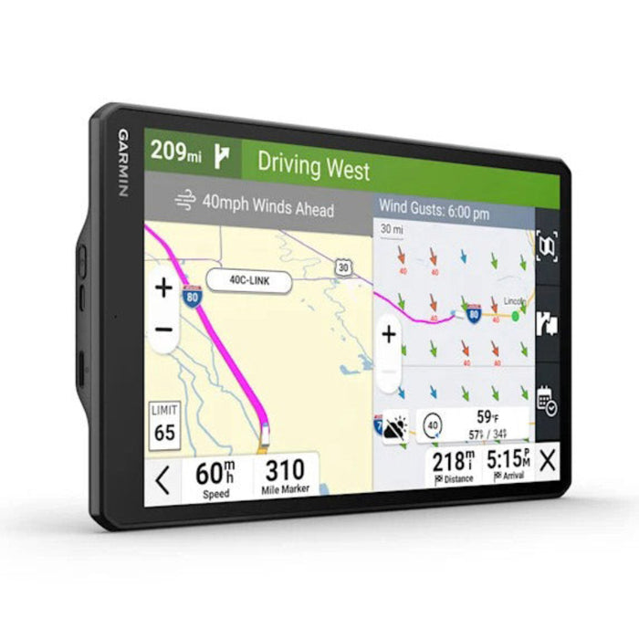 Garmin dēzl™ OTR820 Unisex Black Custom Routing Satellite Imagery Wind Speed Community-Shared Loading Docks Entrances And Parking Dual-Orientation Display Large High-Res 8-Inch GPS Truck Navigator - 010-02925-00
