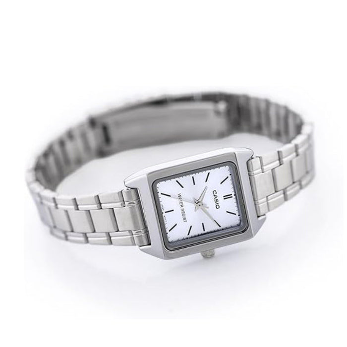 Casio Women's Silver Dial Silver Stainless Steel Band Analog Japanese Quartz Watch - LTP-V007D-2EUDF
