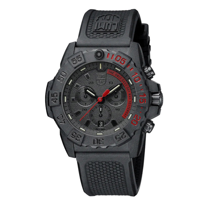 Luminox Men's Black Dial Black Rubber Band Analog Swiss Quartz Chronograph Watch - XS.3581.EY