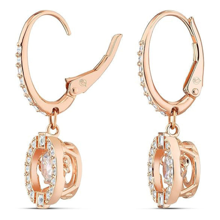 SWAROVSKI Women's Dancing Crystal And Matching Pave On A Rose-Gold Tone Finish Setting Una Pierced Drop Earrings - 5504753