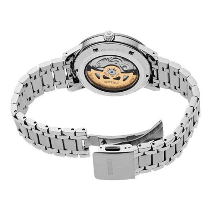 Seiko Presage Men's Blue Dial Silver Stainless Steel Band Analog Automatic Watch - SRPL07