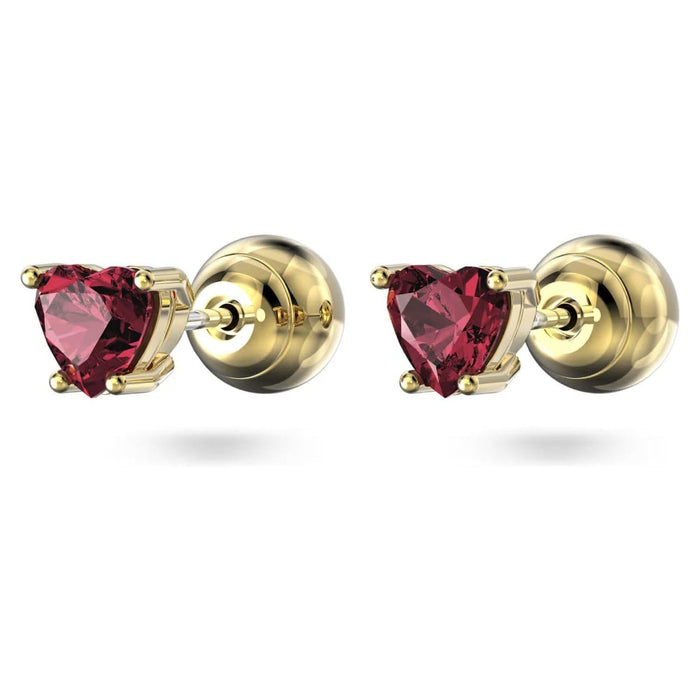 Swarovski Women's Heart Red Gold-tone plated Chroma Stud Earrings - 5639133