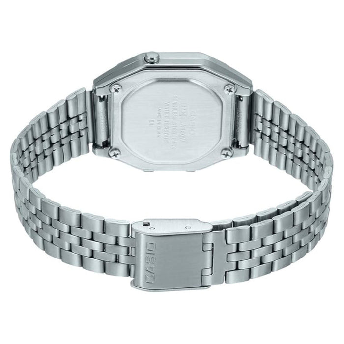 Casio Women's Gray Dial Silver Stainless Steel Band Digital Quartz Watch - LA680WA-2CDF