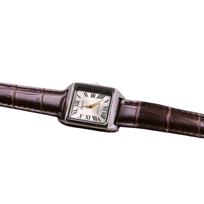 Casio Women's Gold dial Brown Band Analog Quartz Watch - LTP-V007L-9BUDF