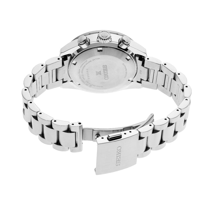 Seiko Prospex Speedtimer Men's Blue Dial Silver Stainless Steel Band Solar Watch - SSC935