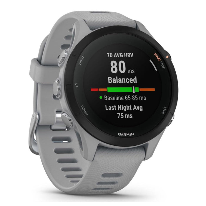 Garmin Forerunner 255S Powder Gray Smaller Advanced Insights Long-Lasting Battery GPS Running Smartwatch - 010-02641-02