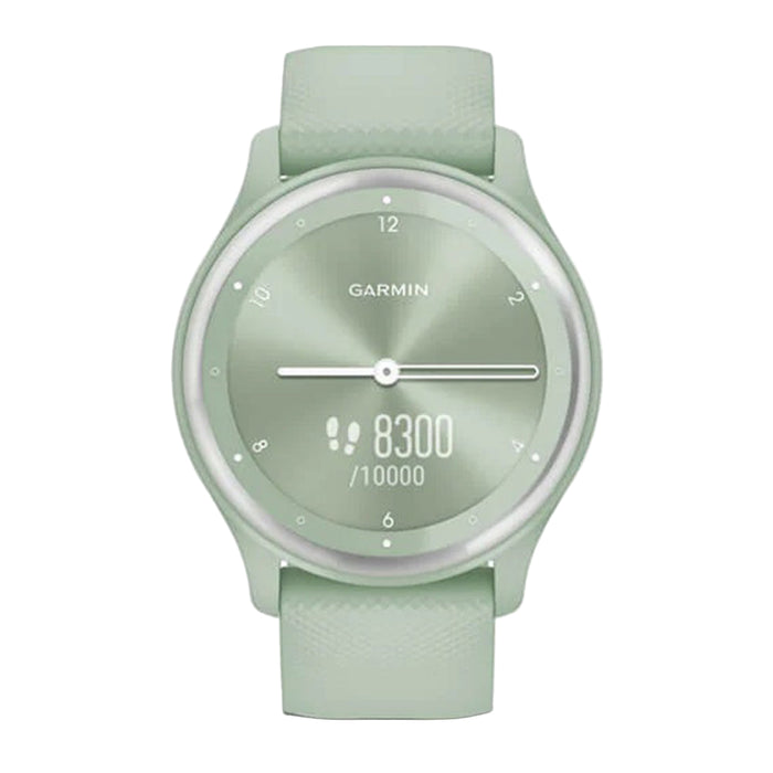 Garmin vivomove Sport Unisex Light Green Cool Mint Case And Silicone Band With Silver Accents Touchscreen Smartwatch- 010-02566-03
