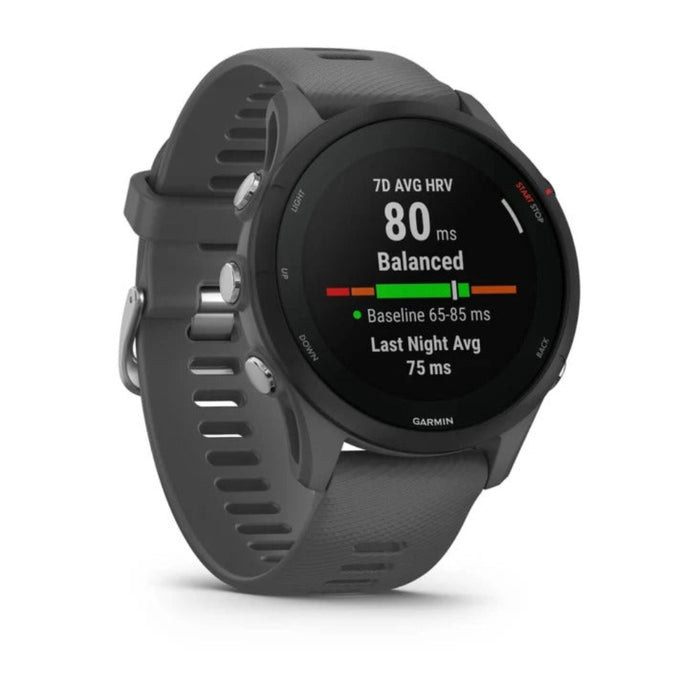 Garmin Forerunner 255 Slate Gray Smaller GPS Running Advanced Insights Long-Lasting Battery Smartwatch - 010-02641-00