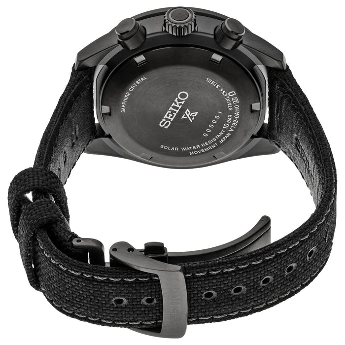 Seiko Prospex Speedtimer Men's Gray Dial Black Combination Nylon/Leather Strap Solar Chronograph Watch - SSC923