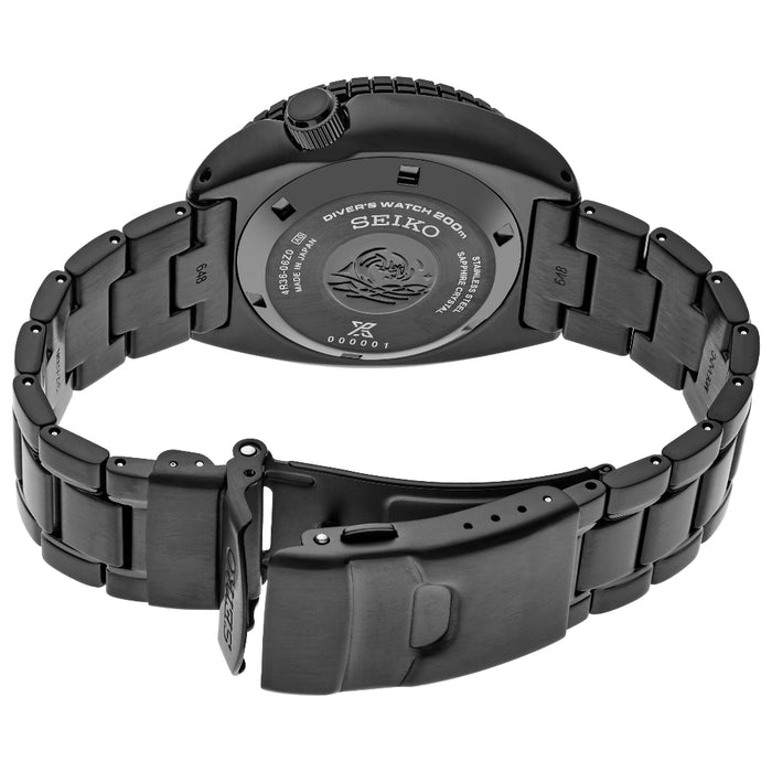 Seiko Prospex Black Series Men's Gray Dial Black Stainless Steel Strap Automatic Watch - SRPK43