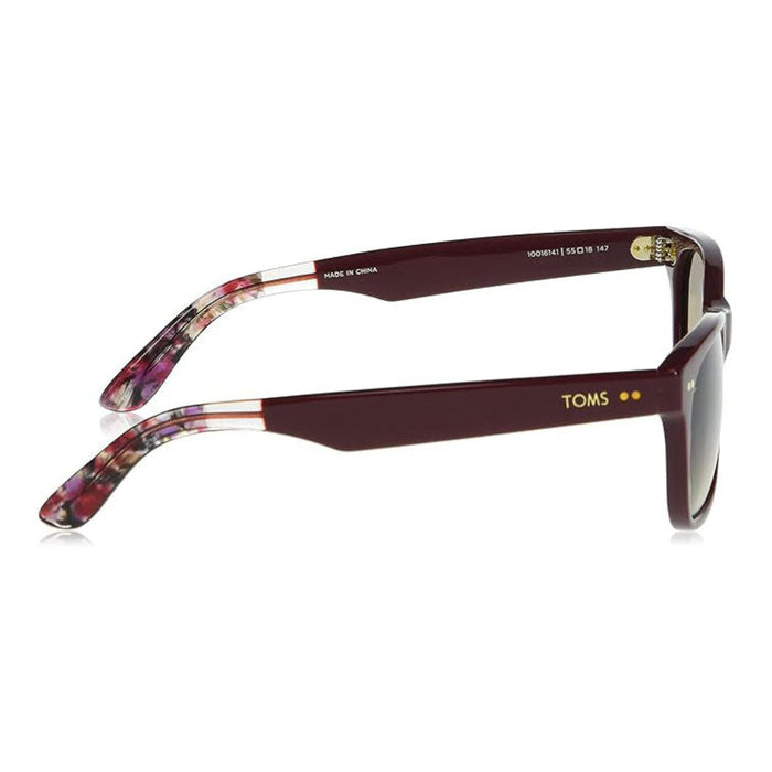 TOMS Unisex Black Teal Satin Crystal Frame Solid Brown Mirror Lens Bellini Round Sunglasses - 10015491