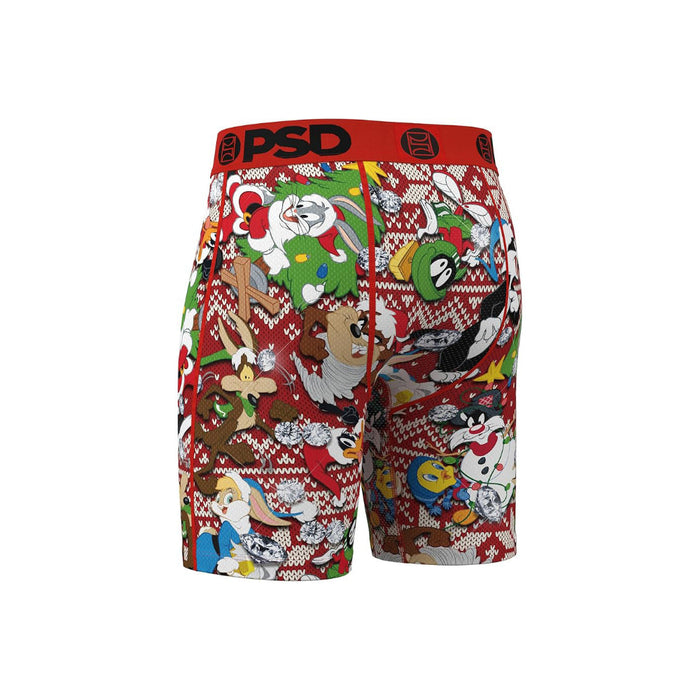 PSD Men's Multicolor Looney Holiday 7 Inch Inseam Moisture-Wicking 4-Way Stretch Boxer Briefs Medium Underwear - 424180016-MUL-M