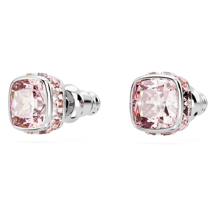 Swarovski Women's Pink Square-Cut Stone And Crystals In A Rhodium-Finished Setting June Birthstone Stud Earrings - 5660799