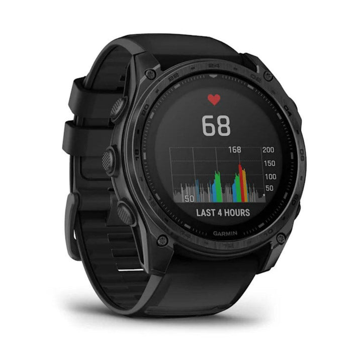 Garmin tactix® 8 51MM Unisex Black With Titanium Caseback And Black Silicone Band Solar Charged Display Includes Applied Ballistics Ultralight™ Solver Premium Tactical GPS Smartwatch - 010-03407-00