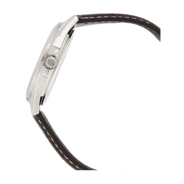 Casio Men's Silver dial Brown Band Analog Quartz Watch - MTP-1381L-7AVDF