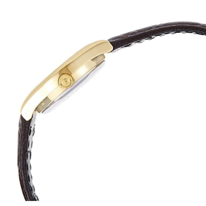 Casio Women's Gold Dial Brown Leather Band Japanese Quartz Watch - LTP-1094Q-9ARDF