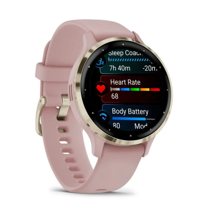Garmin Venu 3S Dust Rose AMOLED Display Advanced Health and Fitness Features Up to 10 Days of Battery GPS Smartwatch - 010-02785-03