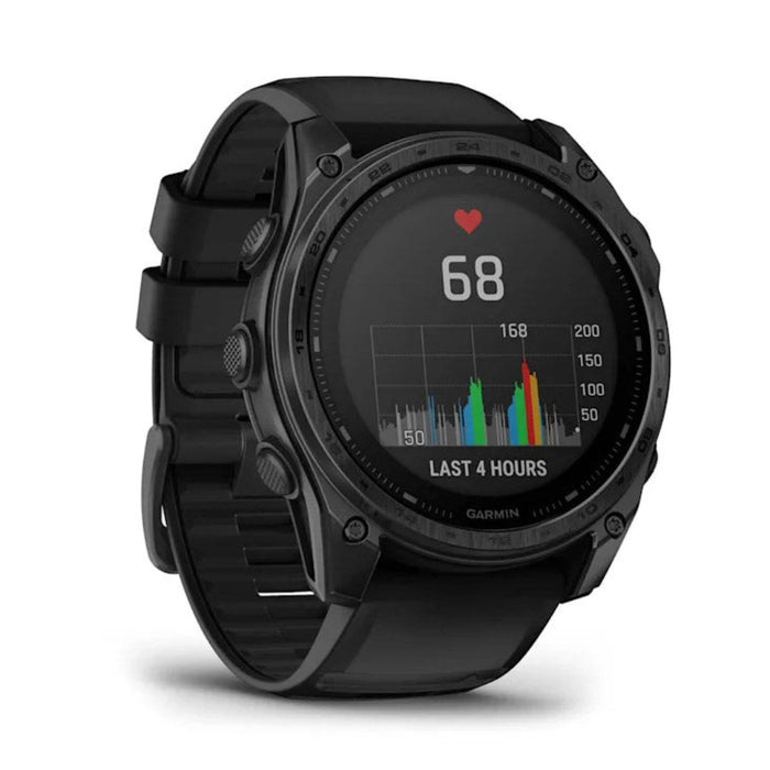 Garmin tactix® 8 51MM Unisex Black With Titanium Bezel And Black Silicone Band Solar Charged Display Elite Includes Applied Ballistics Elite™ Solver Sapphire Lens 40-Meter Dive Rating Premium Tactical GPS Smartwatch - 010-03407-10